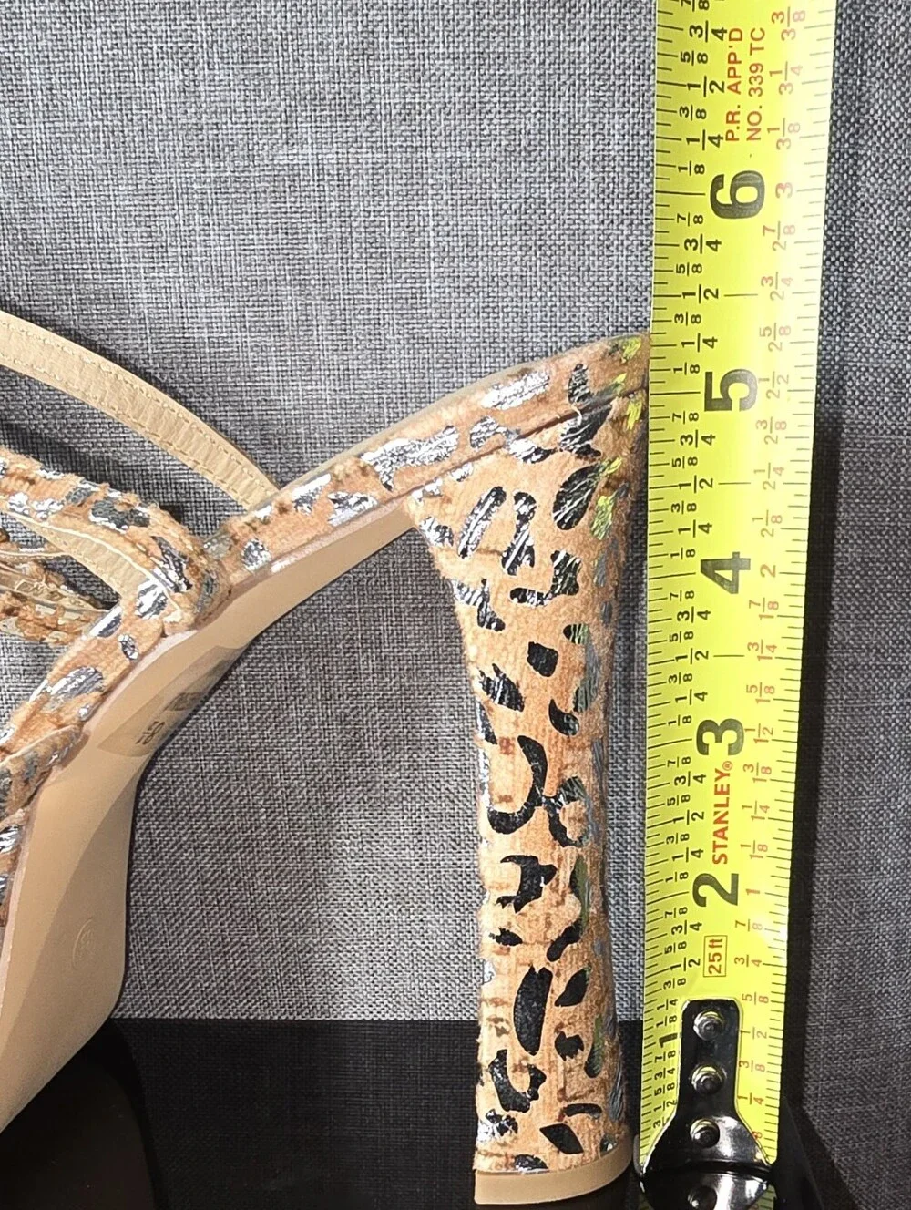 Leopard Silver Platform Sandal with Ankle Strap